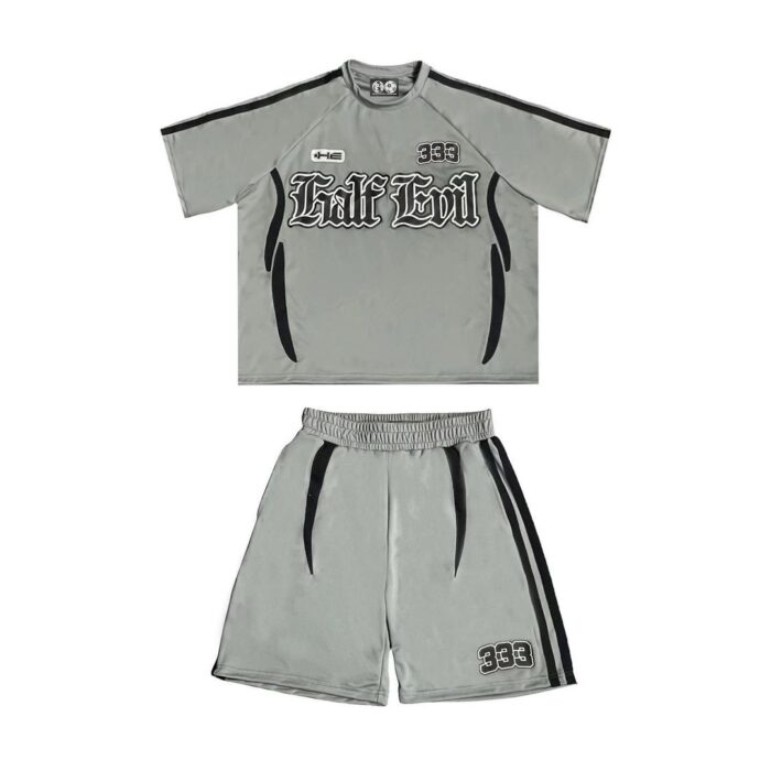 Half Evil 333 Beautiful Short and Tee Set Grey