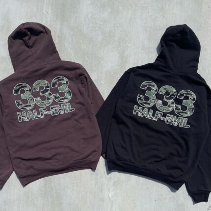 Half Evil 333 Logo Hoodie Brown/Black