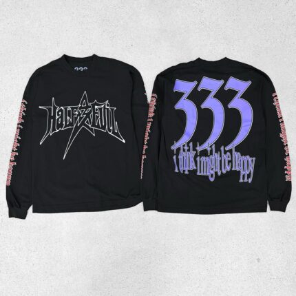 Half Evil 333 Logo Long Sleeve T-shirt Black